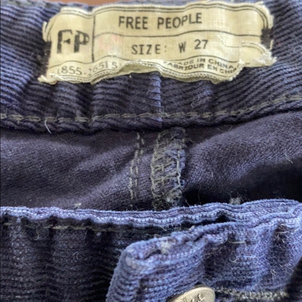 Free People Blue Corduroy Paisley Pants - Picture 4 of 5